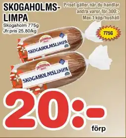 Nya Pulsen SKOGAHOLM Skogaholmslimpa erbjuda