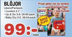 Nya Pulsen Libero/Pampers Blöjor erbjuda