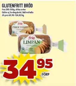 Nya Pulsen Fria Glutenfritt bröd erbjuda