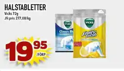Nya Pulsen VICKS Halstabletter erbjuda