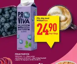 Willys PROVIVA Fruktdryck erbjuda