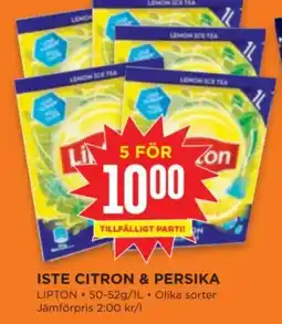 Willys LIPTON Iste citron & persika erbjuda