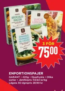 Willys Garant Enportionspajer erbjuda