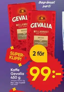 DollarStore Kaffe Gevalia 450 g erbjuda