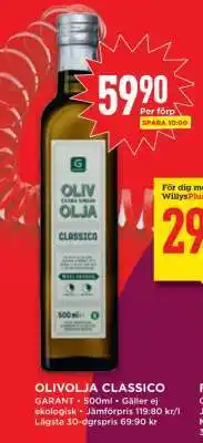 Willys Olivolja Classico erbjuda