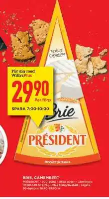 Willys BRIE, CAMEMBERT erbjuda