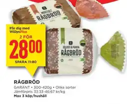 Willys RÅGBRÖD erbjuda