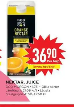 Willys Nektar, Juice erbjuda