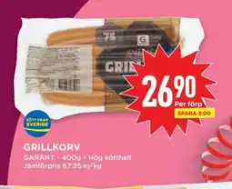 Willys Grillkorv erbjuda