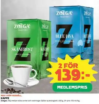 Coop Zoégas kaffe erbjuda