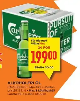 Willys ALKOHOLFRI ÖL, Medlemspris erbjuda