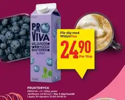 Willys FRUKTDRYCK, Medlemspris erbjuda