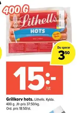 Coop Extra Grillkorv hots., SEK 15 erbjuda