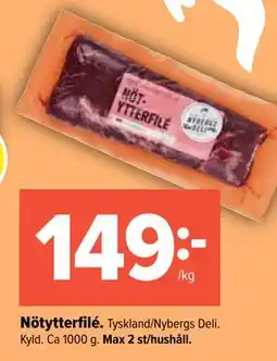 Coop Extra Nötytterfilé, SEK 149 erbjuda