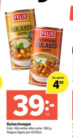 Coop Extra Gulaschsoppa, SEK 39 erbjuda