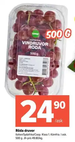 Coop Extra Röda druvor, SEK 24.9 erbjuda