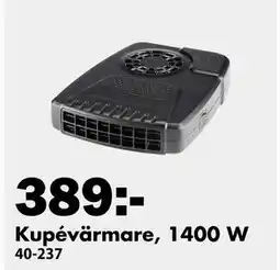 Biltema Kupévärmare, 1400 W, SEK 389 erbjuda