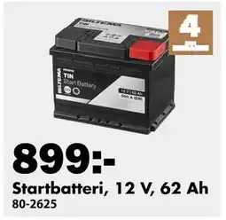 Biltema Startbatteri, 12 V, 62 Ah, SEK 899 erbjuda