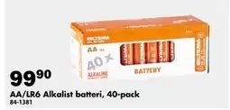Biltema AA/LR6 Alkalist batteri, 40-pack, SEK 99.9 erbjuda