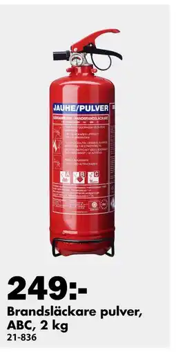 Biltema Brandsläckare pulver, ABC, 2 kg, SEK 249 erbjuda