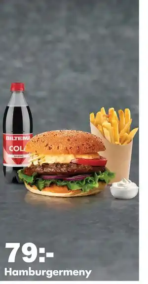 Biltema Hamburgermeny, SEK 79 erbjuda