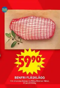 ICA Maxi Benfri fläsklägg erbjuda