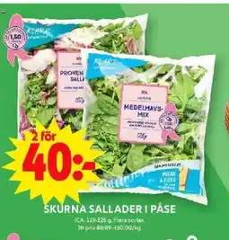 ICA Maxi Skurna sallader i påse erbjuda