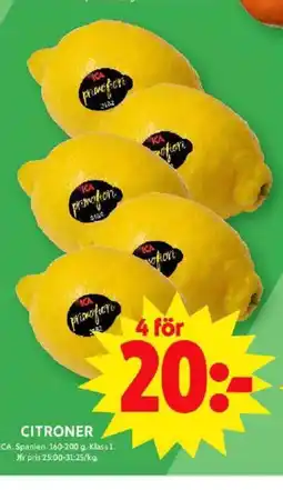 ICA Maxi Citroner erbjuda