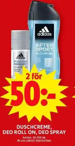 ICA Maxi Duschcreme, deo roll on, deo spray erbjuda