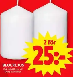 ICA Maxi Blockljus erbjuda