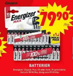 ICA Maxi ENERGIZER Batterier erbjuda