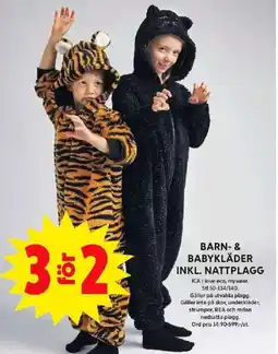 ICA Maxi Barn- & babykläder inkl. nattplagg erbjuda