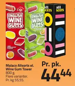 Fleggaard Malaco Allsorts el. Wine Gum Tower erbjuda