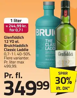 Fleggaard Glenfiddich 12 YO el. Bruichladdich Classic Laddie erbjuda