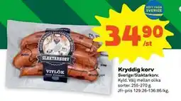 Stora Coop Kryddig korv, SEK 34.9 erbjuda