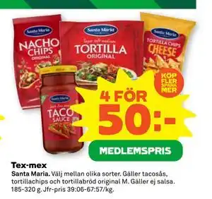 Stora Coop Tex-mex, Medlemspris erbjuda