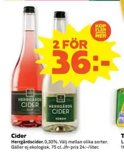 Stora Coop Cider, SEK 36 erbjuda