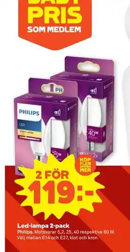 Stora Coop Led-lampa 2-pack, SEK 119 erbjuda