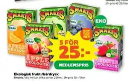 Stora Coop Ekologisk frukt-/bärdryck, Medlemspris erbjuda
