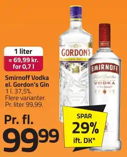 Fleggaard Smirnoff Vodka el. Gordon's Gin erbjuda