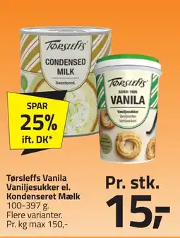 Fleggaard Tørsleffs Vanila Vaniljesukker el. Kondenseret Mælk erbjuda