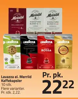 Fleggaard Lavazza el. Merrild Kaffekapsler erbjuda