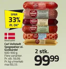 Fleggaard Carl Vollstedt Spegepølser el. Guldsardel erbjuda