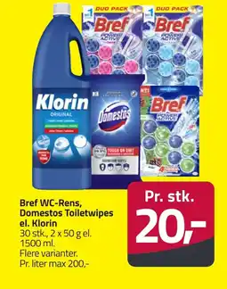 Fleggaard Bref WC-Rens, Domestos Toiletwipes el. Klorin erbjuda