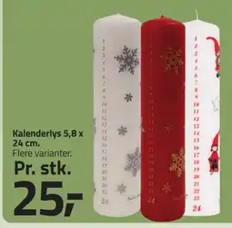 Fleggaard Kalenderlys 5,8 x 24 cm erbjuda