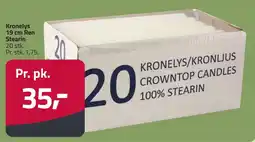 Fleggaard Kronelys 19 cm Ren Stearin erbjuda