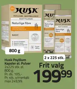 Fleggaard Husk Psyllium Kapsler el. Pulver erbjuda