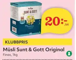 Hemköp Finax Müsli Sunt & Gott Original erbjuda