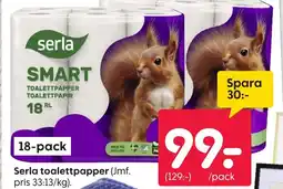 Rusta Serla toalettpapper erbjuda