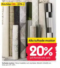 Rusta Tuftade mattor erbjuda
